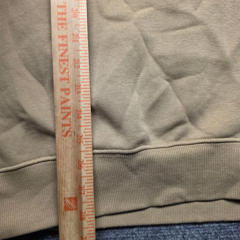 True Religion Mens Buddha Chenille Patch Crewneck Sweatshirt Tan Khaki Large